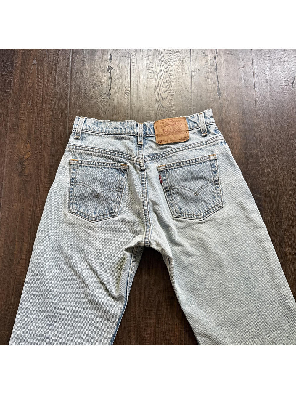 VTG 90s Levi’s 555 Guy’s Fit Womens Jeans 28x31 5 M USA Light Wash Straight Leg